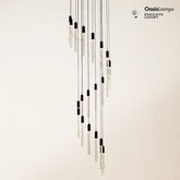 Nova Cascade Modern LED High Ceiling Chandelier 20'' 24''D#Light Number_20-Light Black